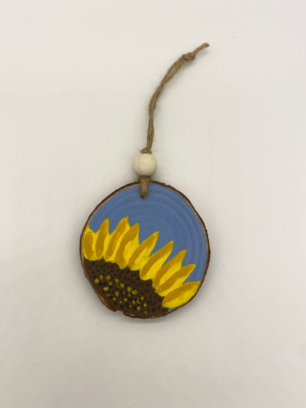 Sunflower Wood Hanging Ornament Hand Painted